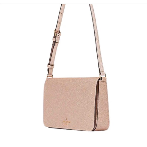 NWT♠️Kate Spade New York TINSEL FLAP SHOULDER BAG Rose Gold Glitter. BRAND NEW - Picture 8 of 14